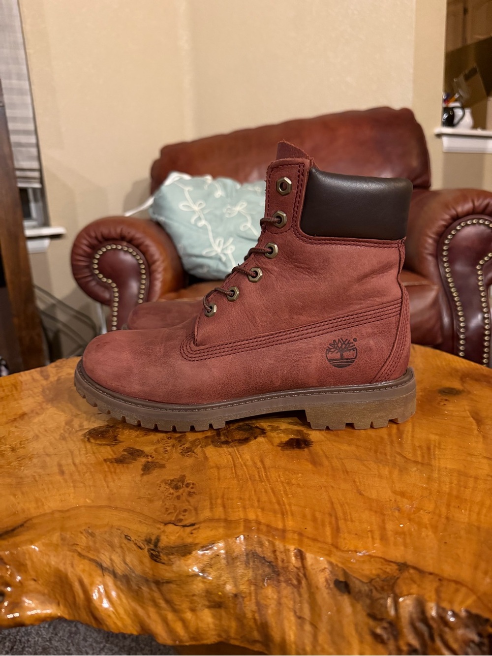Timberland Women's 6" Premium Boot Burgundy 7.5 M